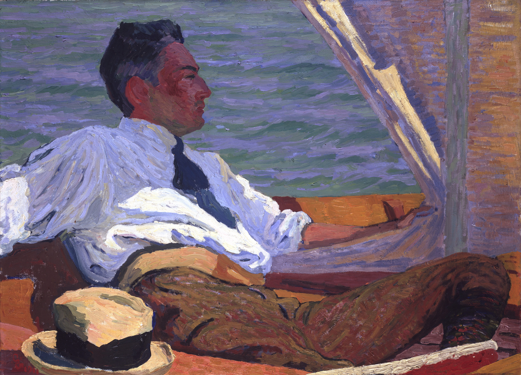 Giovanni Giacometti (1868–1933): Bildnis E. Richard Bühler im Segelboot, 1911, Privatbesitz, Zürich
Giacometti gehörte zu den ersten Künstlern, deren Werke Bühler sammelte. Mit ihm war er auch freundschaftlich verbunden.