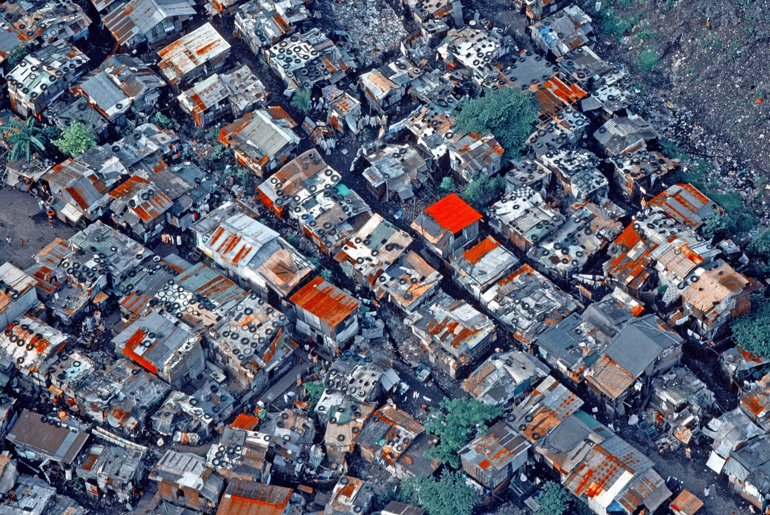 In der philippinischen 13-Millionen Aglo Manila gibt es Dutzzende Müllberge: einige heissen, was sie sind – „rauchender Berg“; andere führen zynisch-frivole Namen – „gelobtes Land“. Den Ärmsten der Armen, die als Abfallverwerter am Fuss  der  Müllberge oder sogar auf ihren Flanken siedeln, mag allerdings der  stinkende Wohnort als ein Ort biblischer Zuflucht erscheienen. Die Siedlungen werden freilich ständig vôn Rutschungen und Kehrichtlawinen bedroht. Die Dächer, vorwiegend aus Blech, müssen mit den abhe…