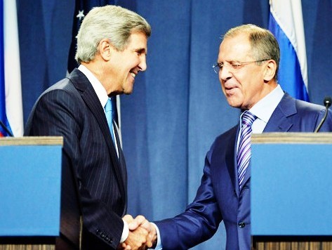 "We have a deal": Die Aussenminister Kerry und Lawrow am Samstag, 14. September 2013, in Genf 
