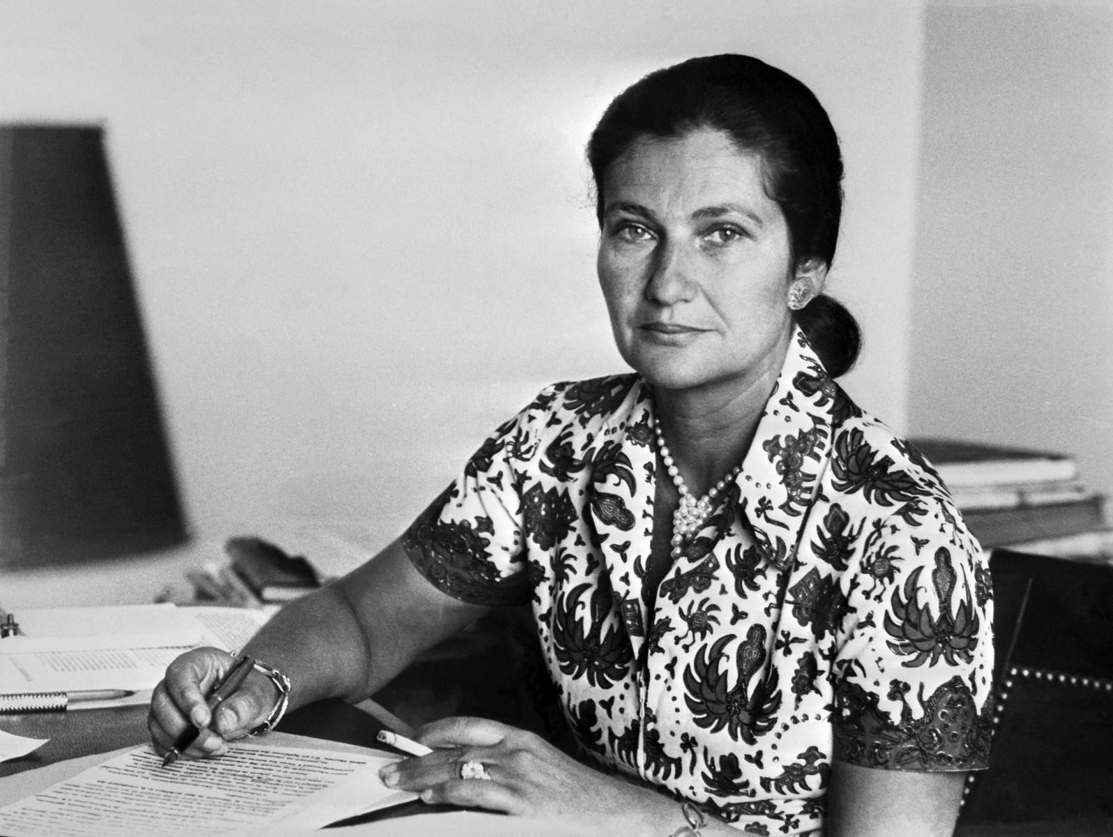 Simone Veil in den Siebzigerjahren als Gesundheitsministerin. 