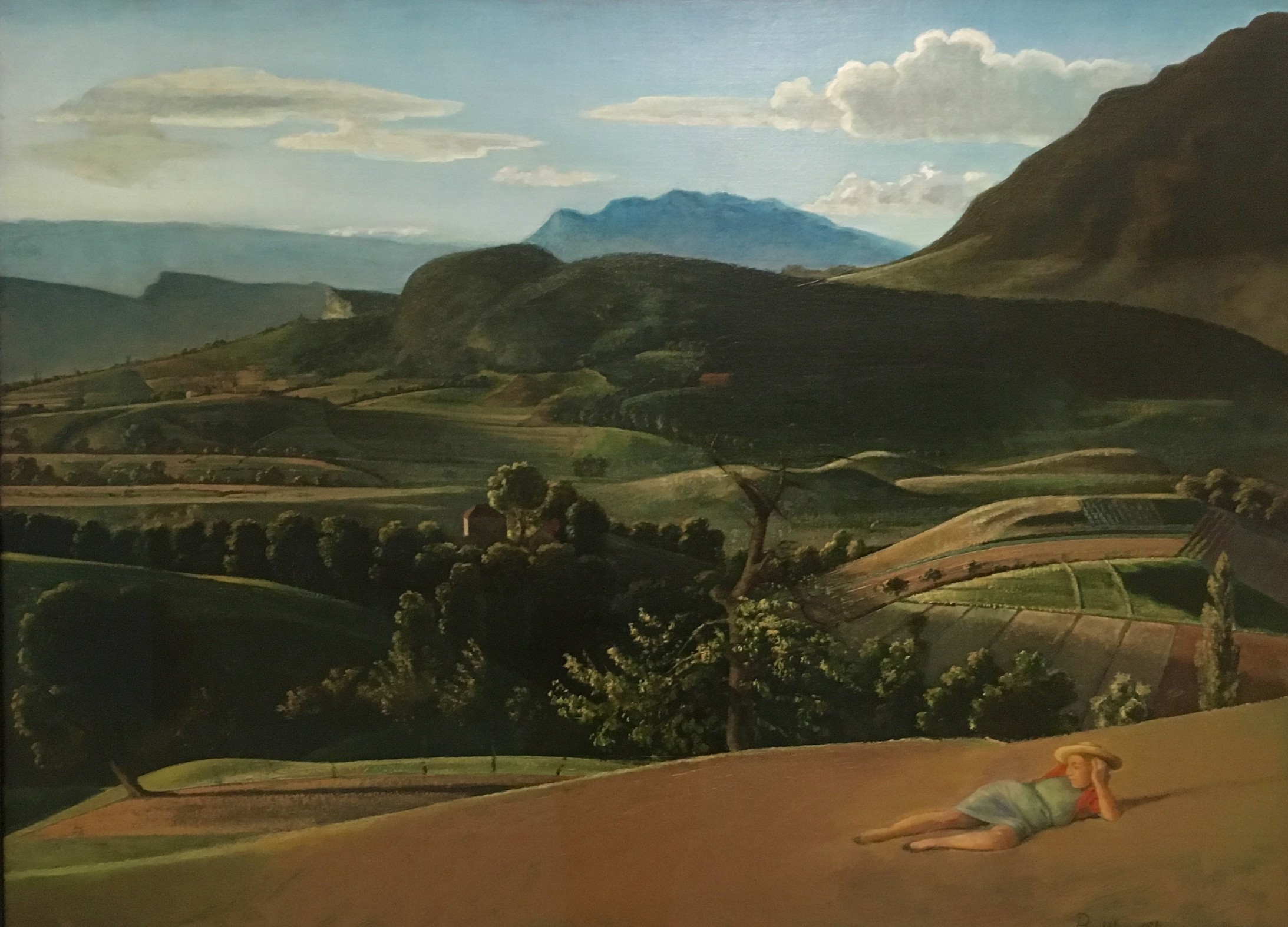 Balthus: Paysage de Champrovent. 1941/43. !ol auf Leinwand. 96 auf 130 cm. Terpsichore Private Foundation. Schweiz.
