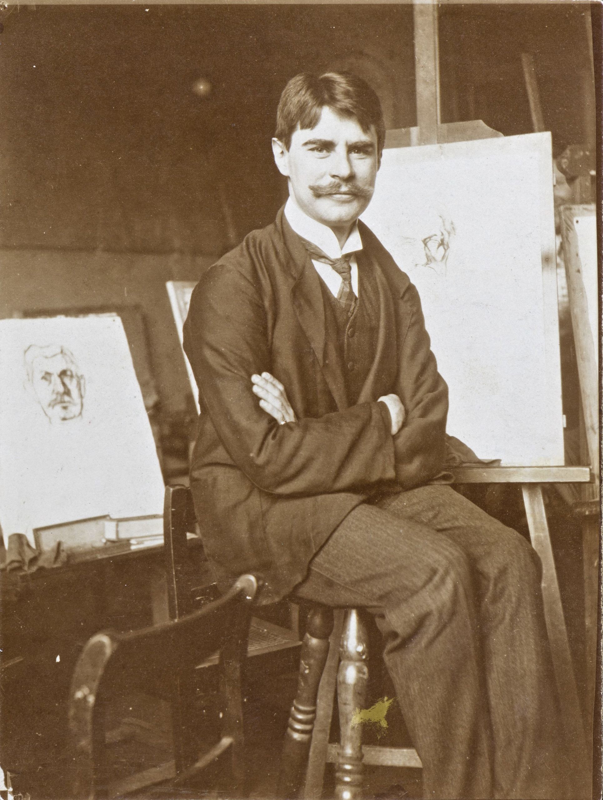 Hans Baluschek in seinem Atelier, 1904/05
Fotografie Archiv Bröhan-Museum 