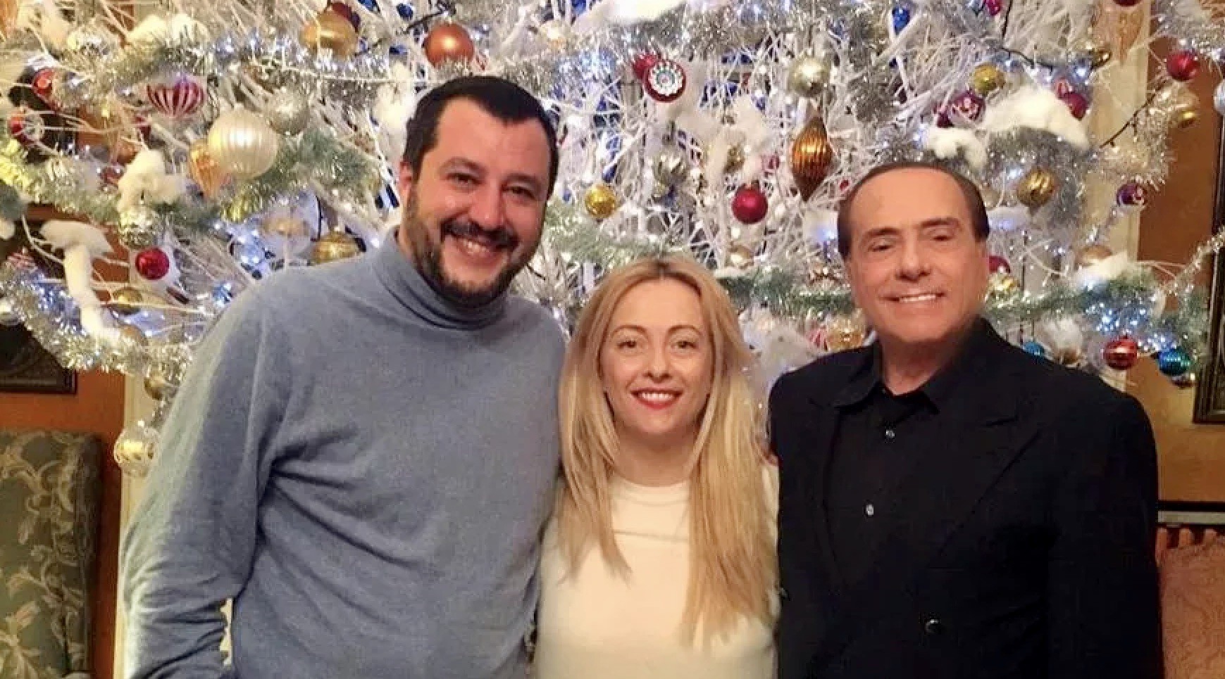 Weihnachten 2019: Salvini, Meloni, Berlusconi - das rechte Dreigespann, von der Linken Trio inférnal genannt