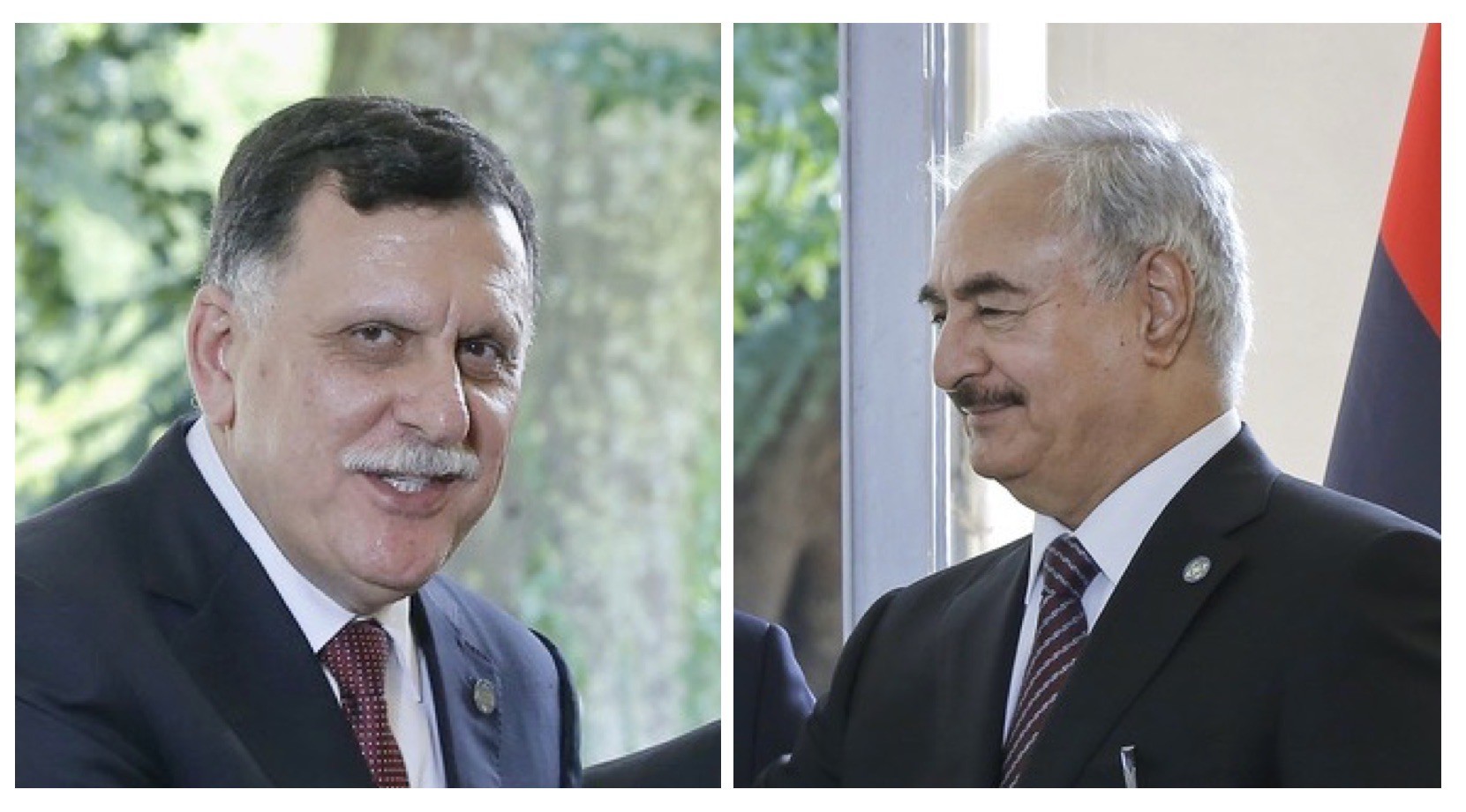 Präsident Sarraj (links), General Haftar