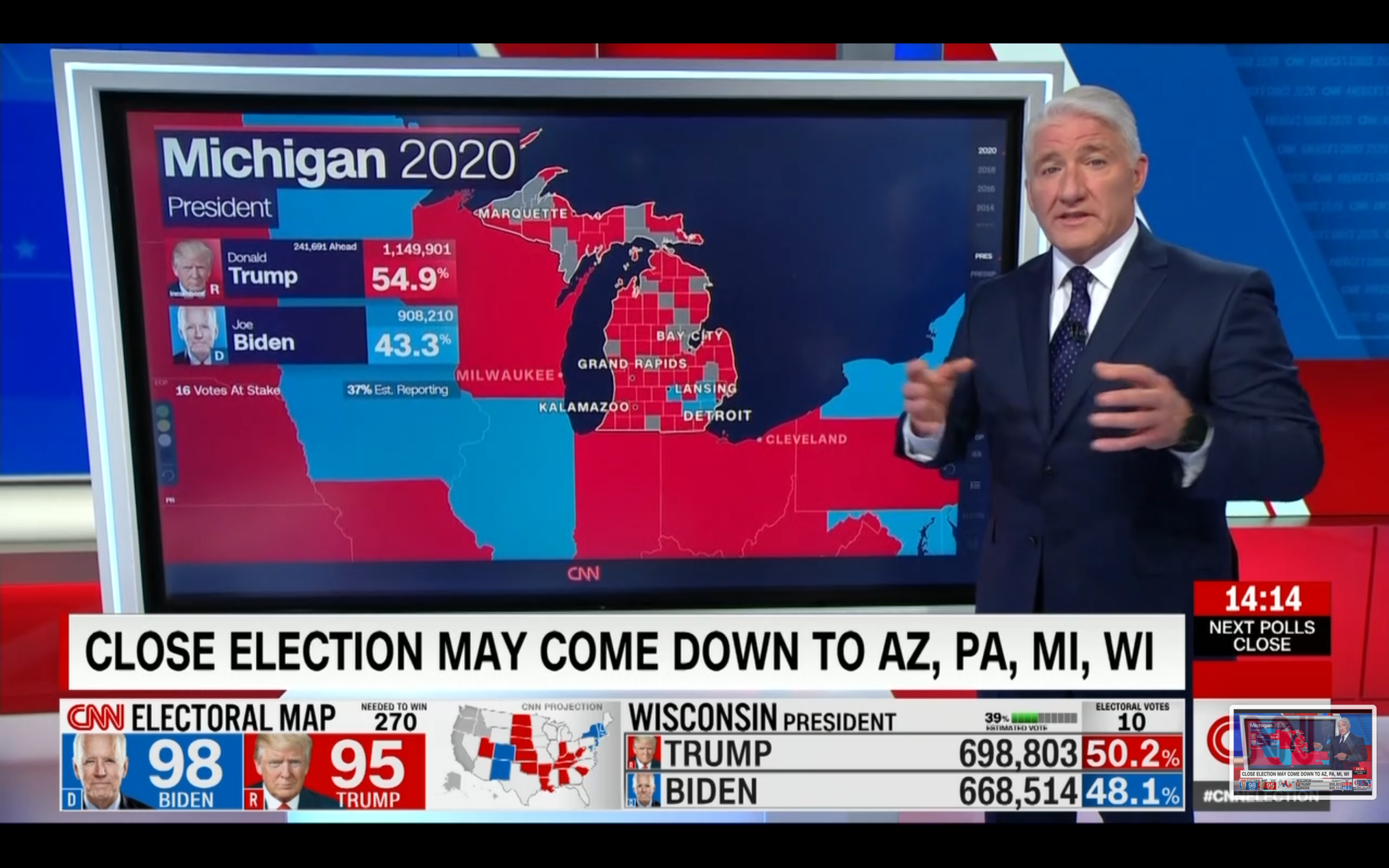 CNN-Anchor John King am Mittwochfrüh um 04.50 Uhr (Bild: CNN Stream)