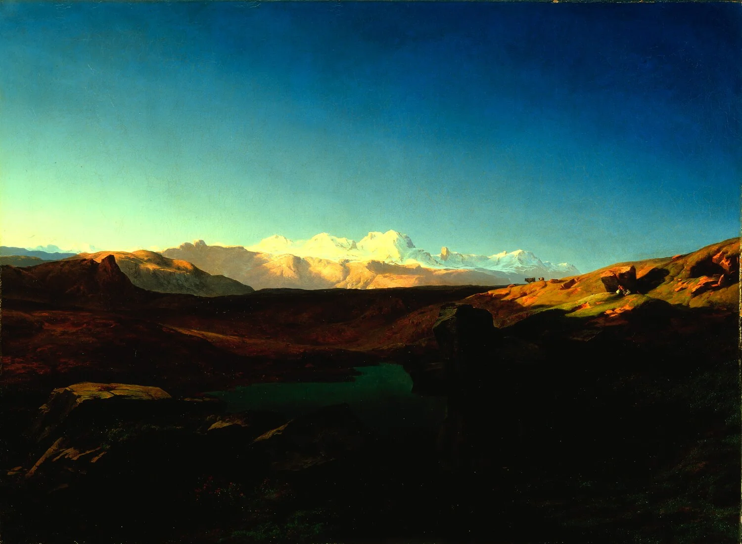 Alexandre Calame: Le Mont Rose, 1843, Öl auf Leinwand, 110 × 151 cm, Musées d’art et d’histoire, Ville de Genève