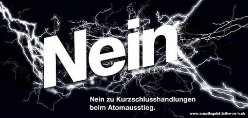 Die Schweizer Stimmbürgerinnen und Stimmbürger sprechen sich mit 54,2 Prozent Nein gegen die Atomausstiegsinitiative aus.