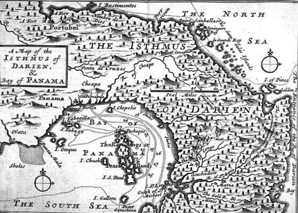 Karte des Isthmus von Daríen aus „A New Voyage Round the World“, London 1697
