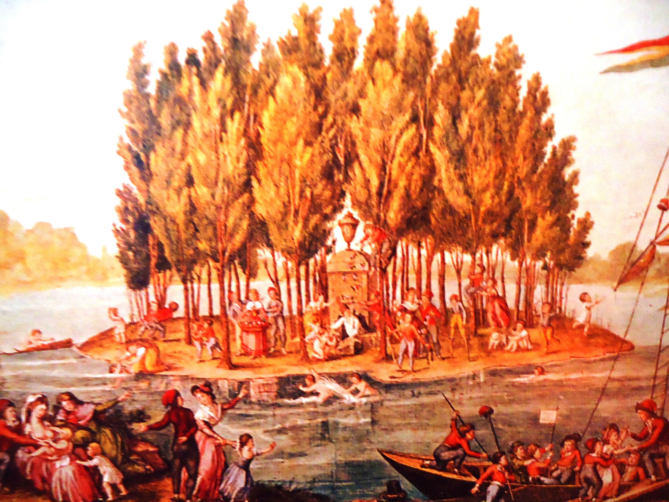 3. Juli 1779: Begräbnis Rousseaus auf der Pappelinsel im Park des Marquis de Girardin in Ermenonville  (Espace Rousseau, Genève, Foto:hh)