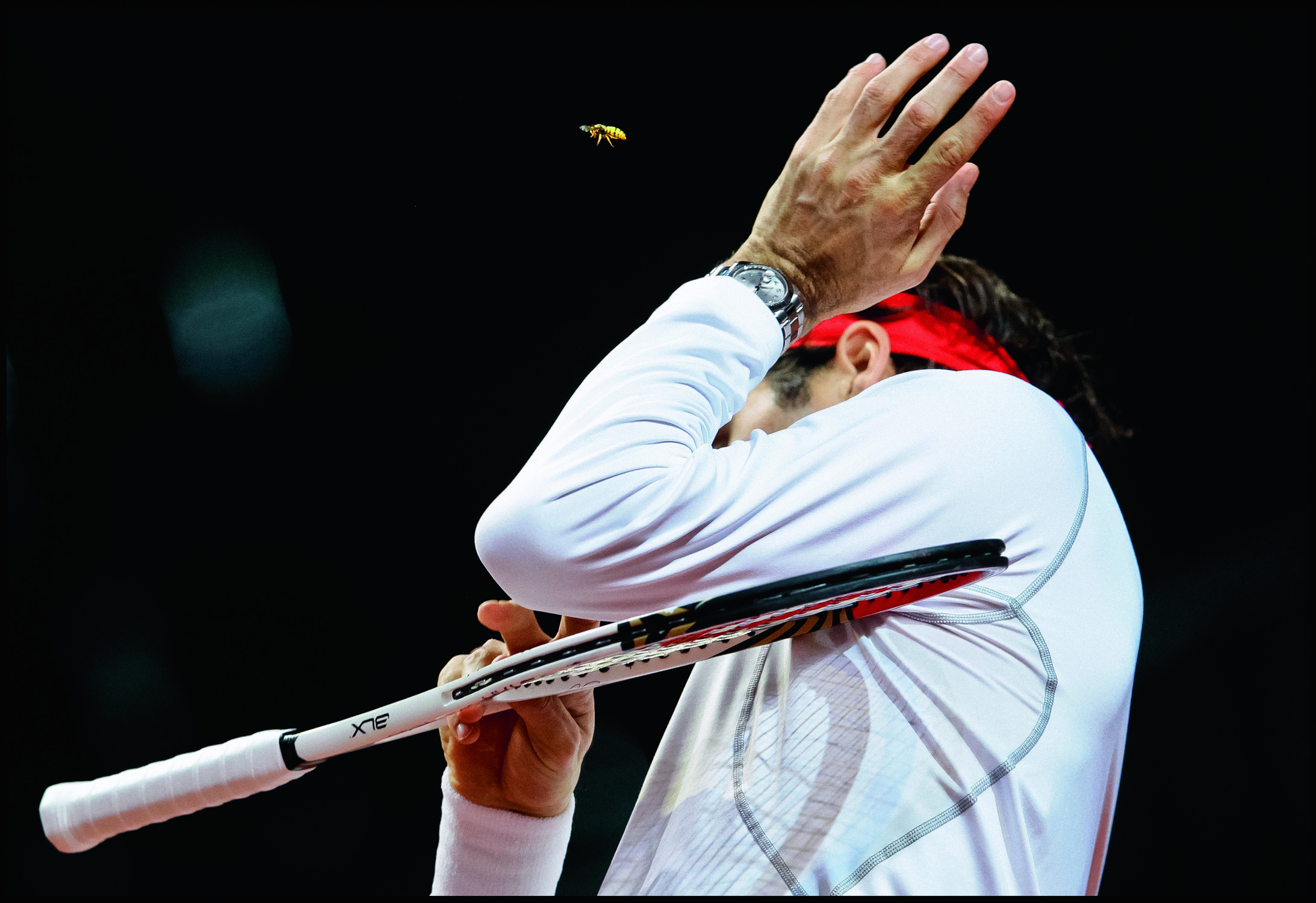 Federer mit neuem Gegner, fotografiert von Michael Buholzer