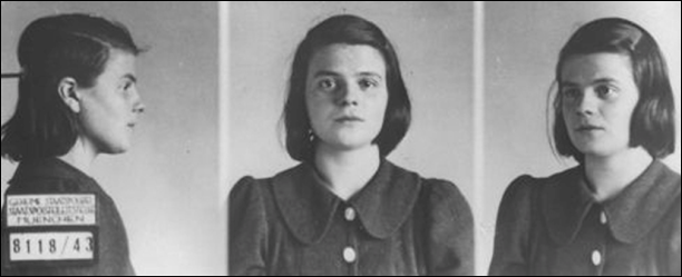 Gestapo-Fotos der festgenommenen Sophie Scholl
