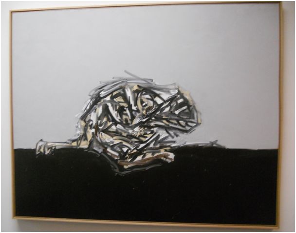Goyas Hund 2.85, 1985, Öl auf Leinwand., 195 x 245 cm      (Bild: André Pfenninger)