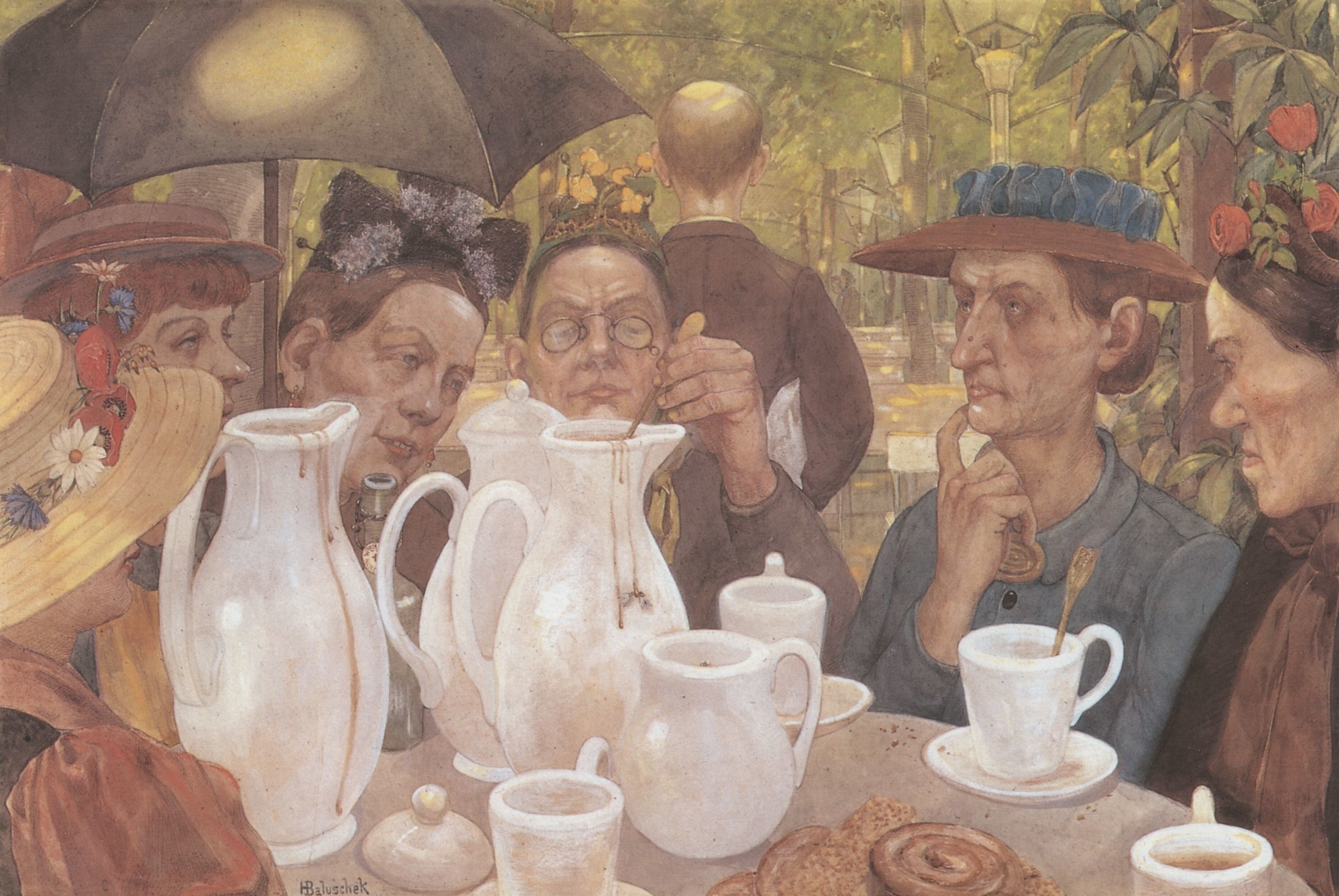 Hans Baluschek: Hier können Familien Kaffee kochen, Öl auf Leinwand, 1895 (PD)