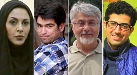 Verhaftete Journalisten (von links): Afarin Chitsaz, Ehsan Mazandarani, Isa Saharkhiz und Saman Sarafzai