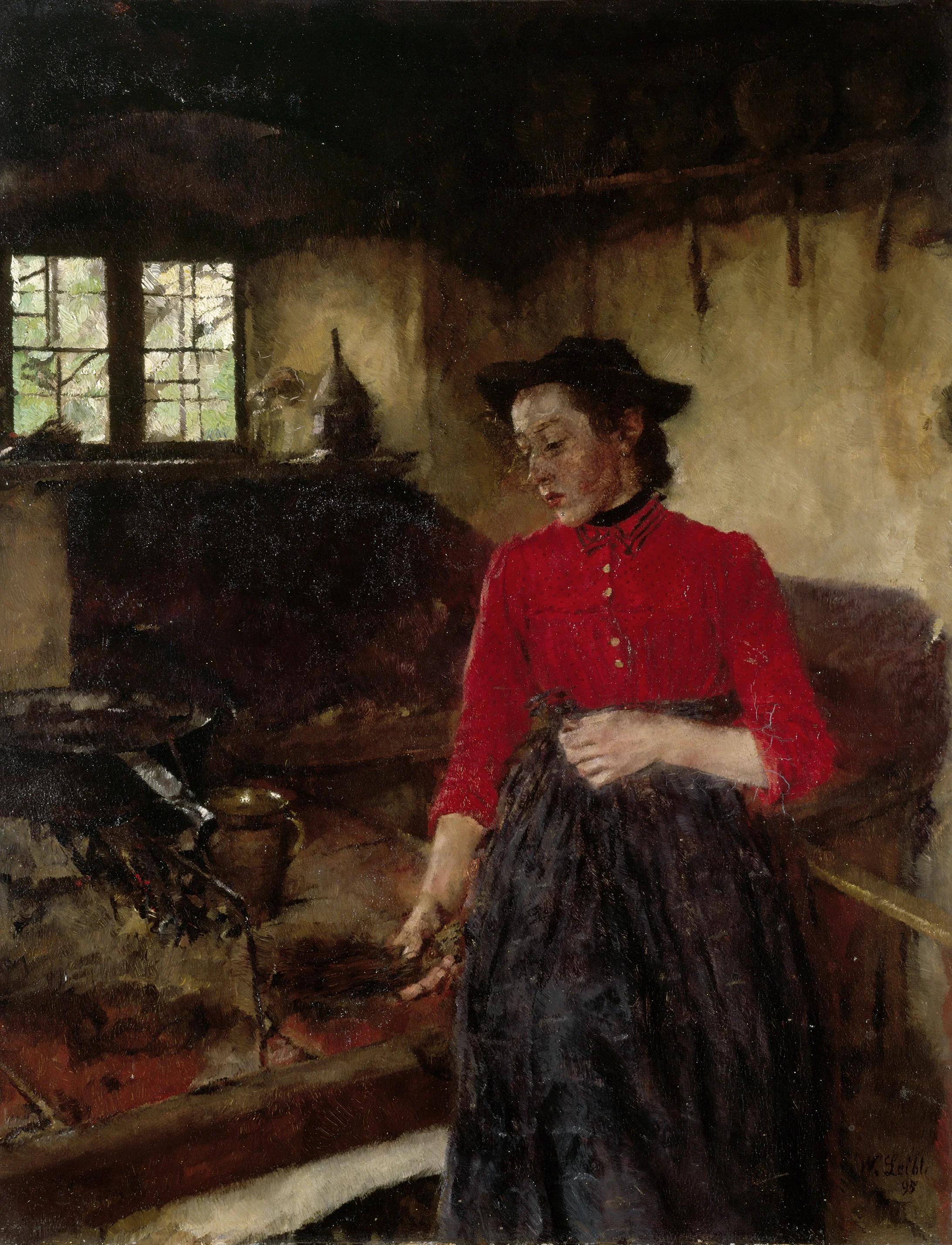 Wilhelm Leibl: Mädchen am Herd. 1895. Wallraf-Richartz-Museum & Fondation Corbaud. Köln.