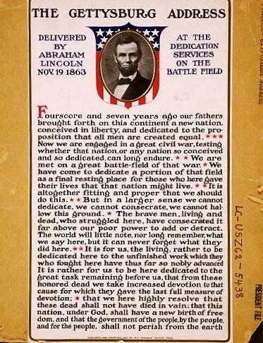 Abraham Lincolns "Gettysburg Address": Published by M.T. Sheahan (Foto: National Library of Congress, Washington)
