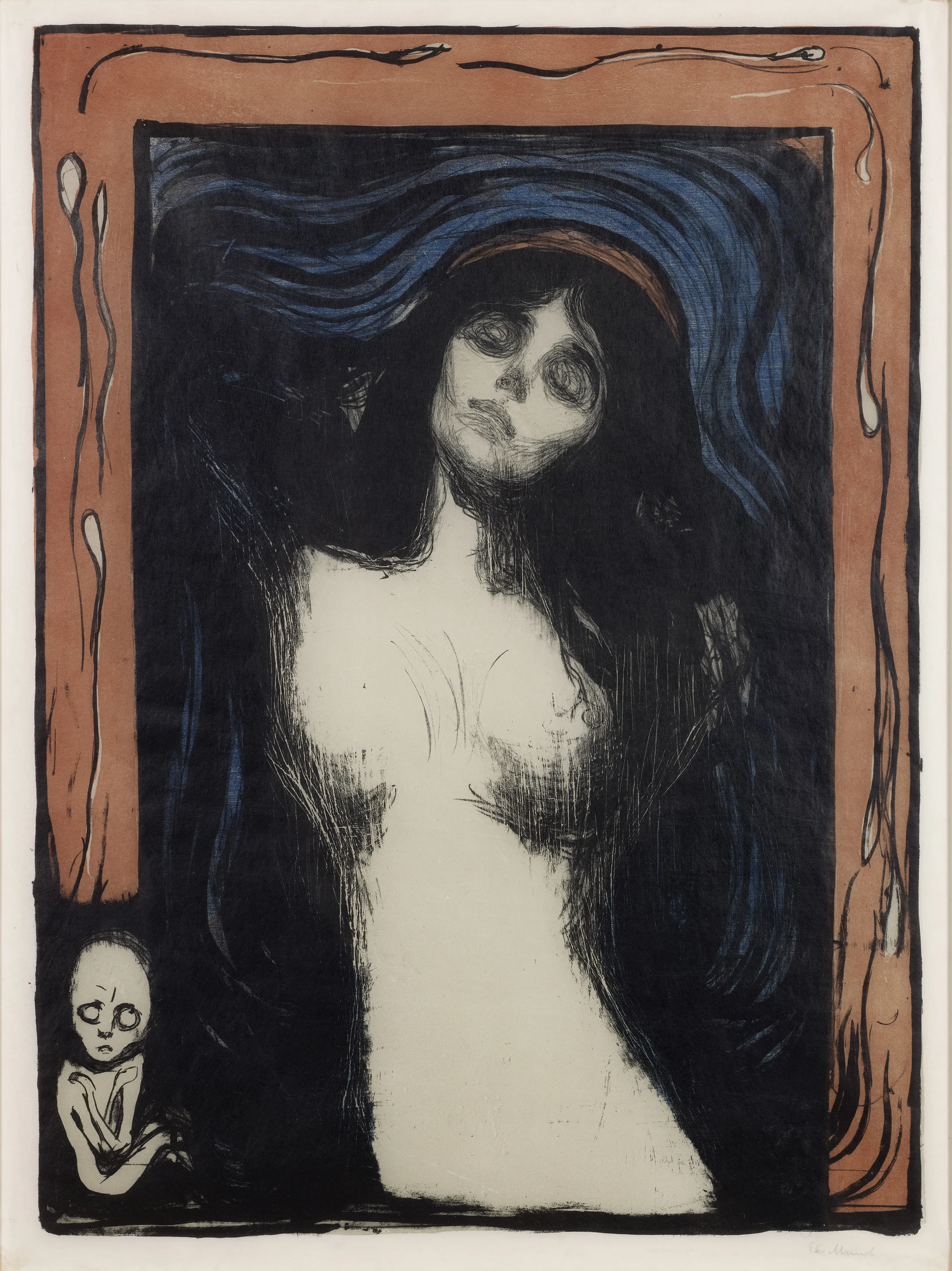 Edvard Munch: Madonna, 1895/1902, Lithografie auf Japanpapier, 660 x 518 mm, Privatsammlung, © The Munch Museum/The Munch-Ellingsen Group/2013, ProLitteris, Zürich
