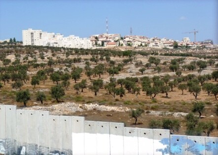 Mauer mit israelischer Siedlung. (Foto: HF)
