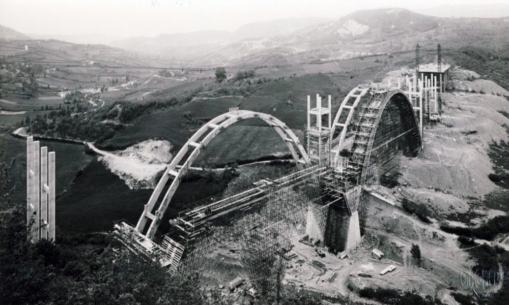 Bau des 418 Meter langen Viadukts Merizzano bei Roncobilaccio (Foto: tci)
