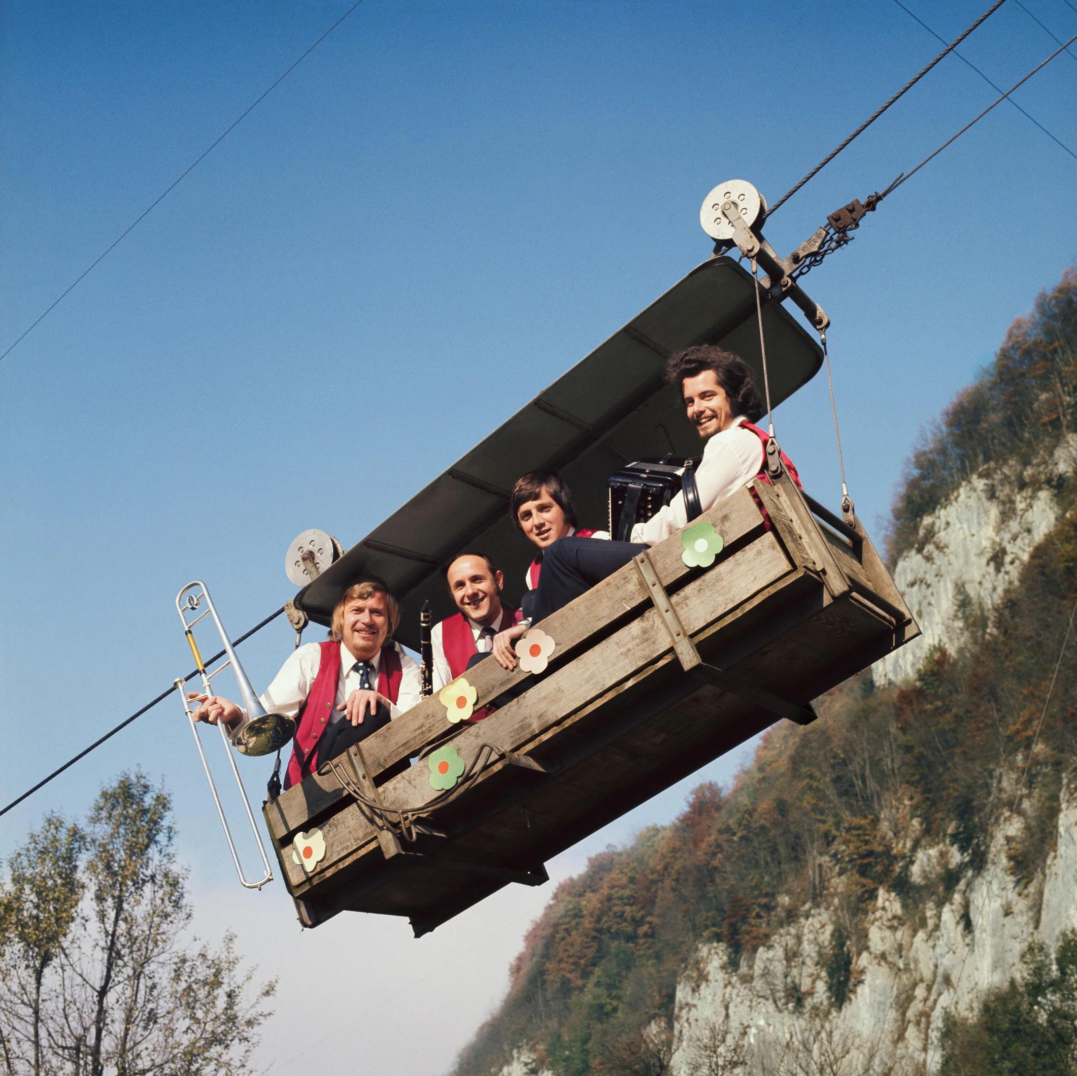 Seilbahn Oberstmühle – Untere Stöckmatt. Kapelle Remy Näpflin
Stansstad, 1974 © Arnold Odermatt, Feierabend, Steidl 2016