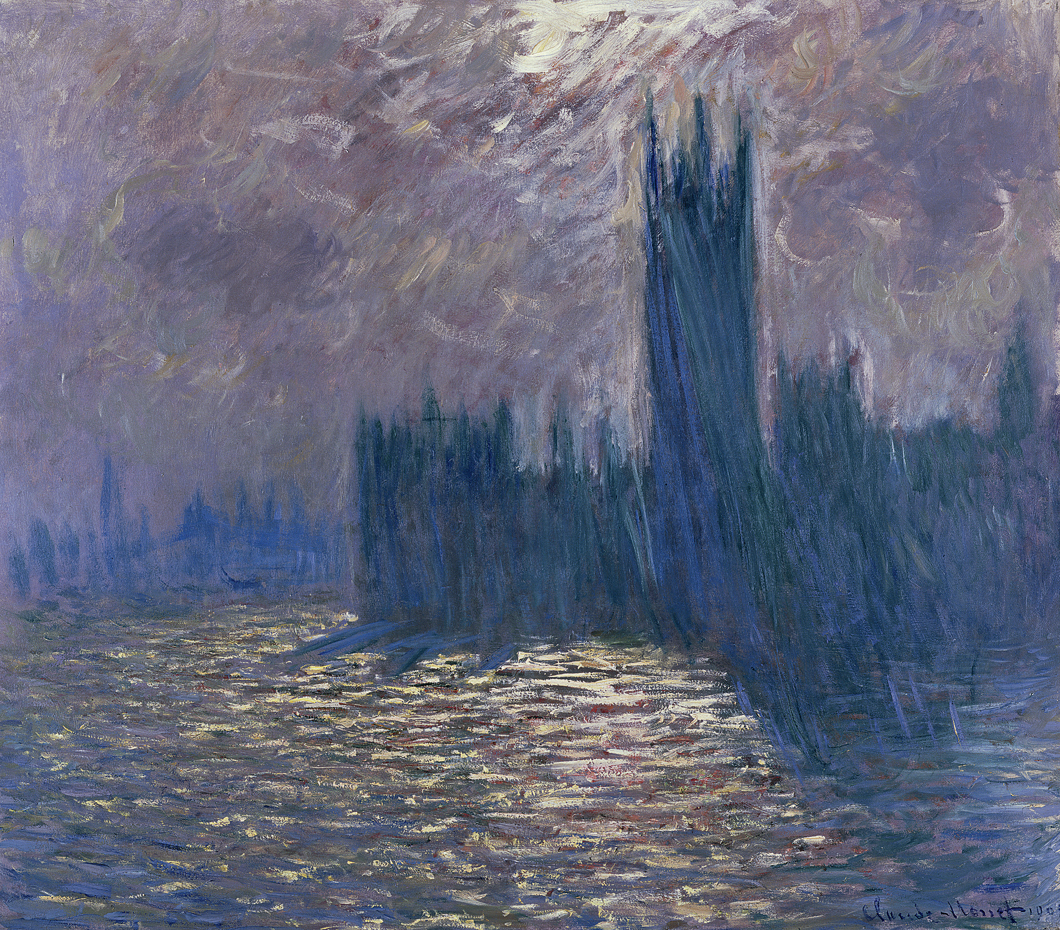 Claude Monet (1840–1926): London, das Parlament, Reflexe auf der Themse, 1905; Öl auf Leinwand, 81,5 x 92 cm; Musée Marmottan Monet, Paris; Foto: Musée Marmottan Monet, Paris, France / Bridgeman Images