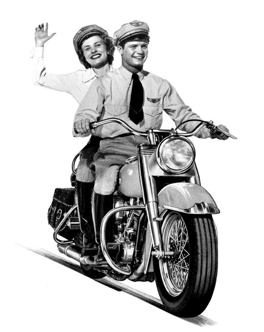 Reisen auf einer Harley von 1949 - klassische Form, klassisches Feeling