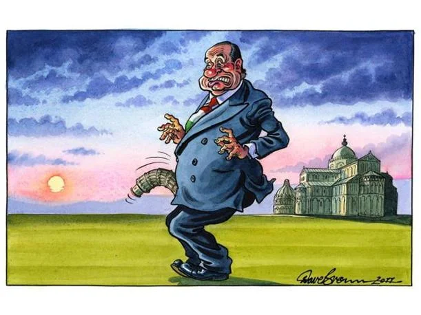 Britischer Humor, der Schiefe Turm von Pisa