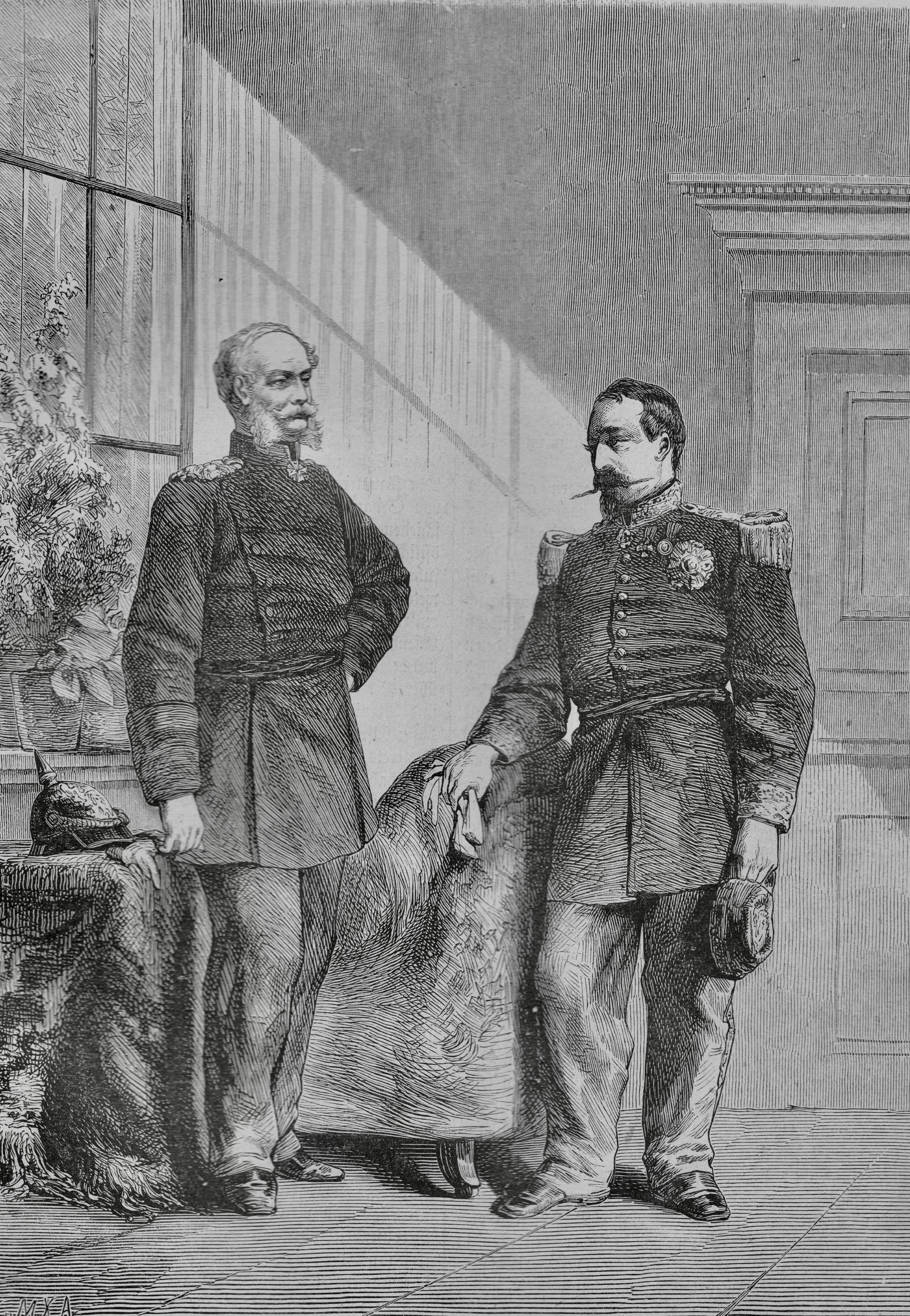 Der neue Kaiser und der gestürzte Kaiser. Wilhelm (links) und Napoleon III. bei Sedan