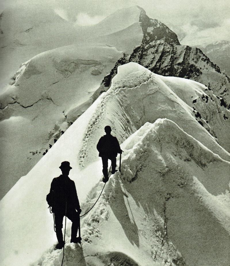 Abstieg vom Piz Bernina um 1950