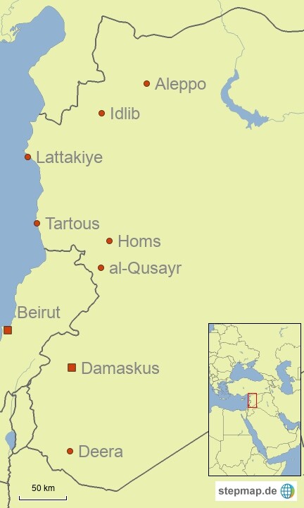 Syrien (Karte: Journal21.ch/stepmap.de)