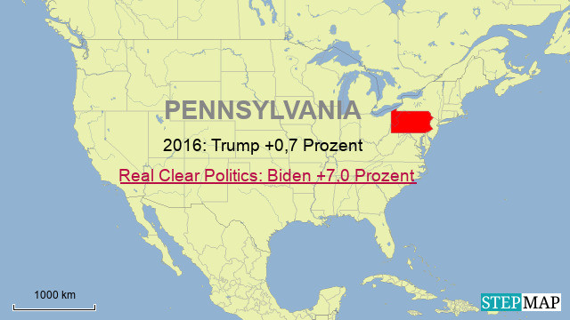 Pennsylvania, 20 Wahlleute