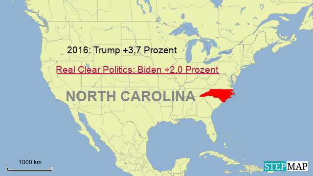 North Carolina, 15 Wahlleute