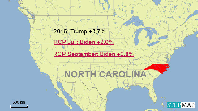 North Carolina: 15 Wahlleute