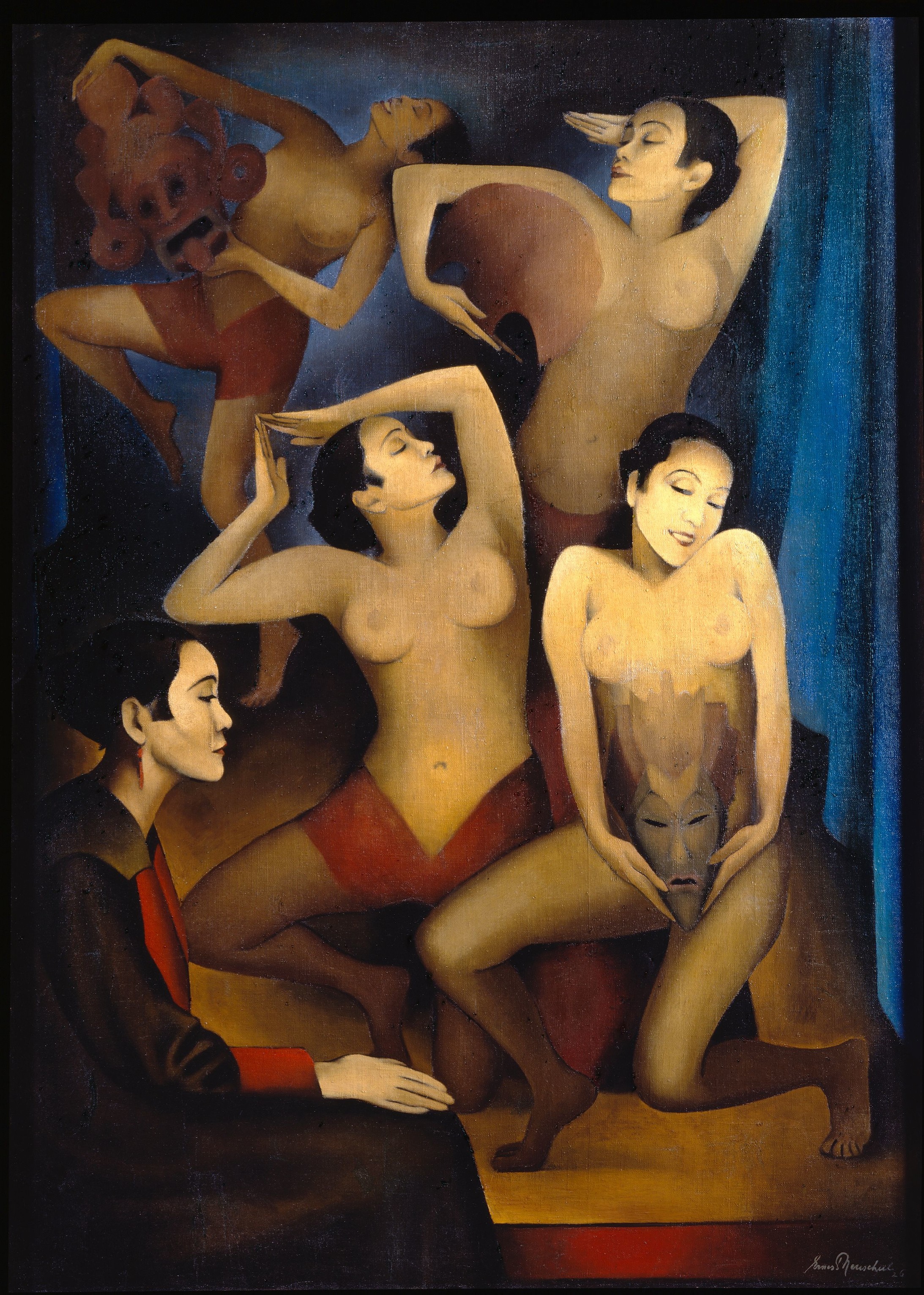 Ernest Neuschul: Takka-Takka tanzt, Öl auf Leinwand. 141 x 103 cm. 1926.