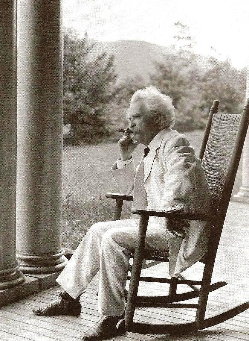 Mark Twain, 1906, Foto aus "Meine geheime Autobiographie", Aufbau Verlag, Berlin.