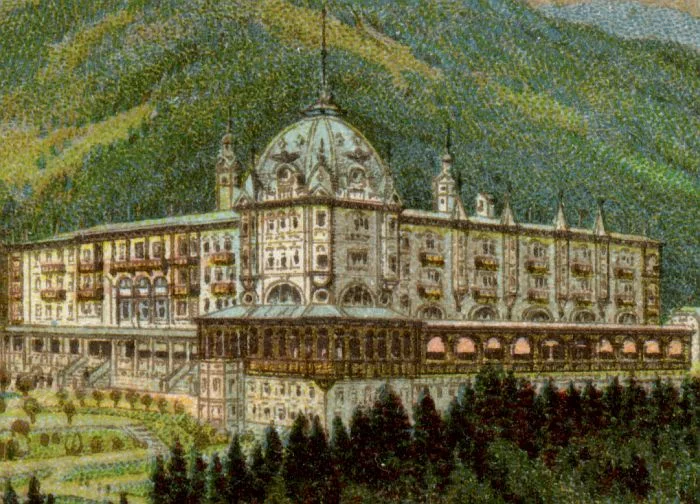 Hotel Waldhaus Vulpera, farbige Lithographie (Bild: waldhaus-vulpera.org)