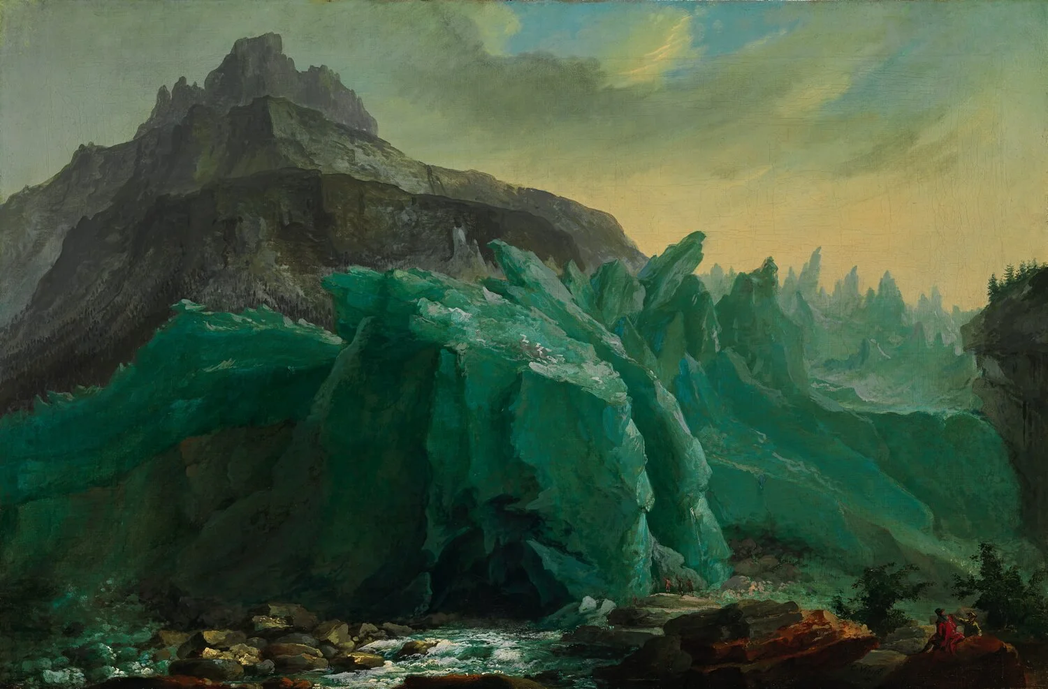 Caspar Wolf, 1735–1783: Der Untere Grindelwaldgletscher mit Lütschine und dem Mettenberg, 1774, Öl auf Leinwand, 53,5 × 81 cm, Kunst Museum Winterthur, Stiftung Oskar Reinhart, Photo: SIK-ISEA Zürich (Philipp Hitz)