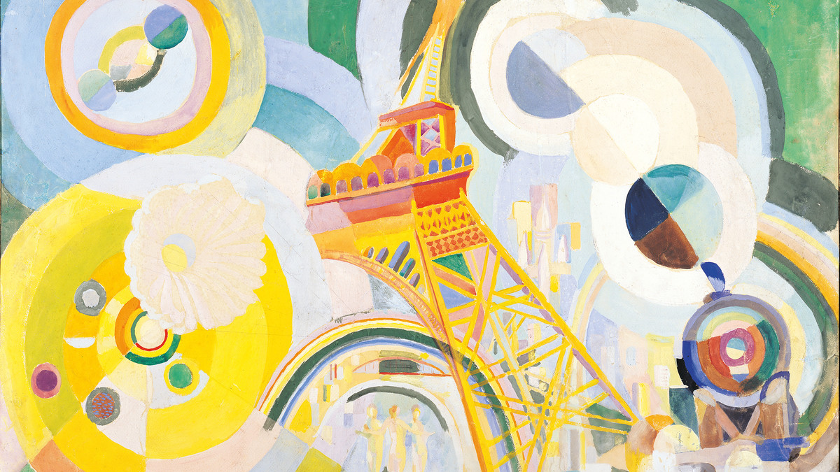 Robert Delaunay (1885–1941): Air, fer, eau. Étude pour un mural, 1936–1937, Gouache auf Papier und Holz, 47 x 74,5 cm, Albertina, Wien. Sammlung Batliner
