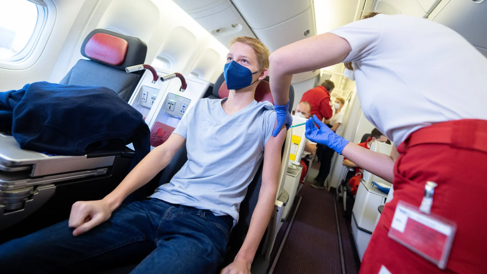 Impfen im Flugzeug