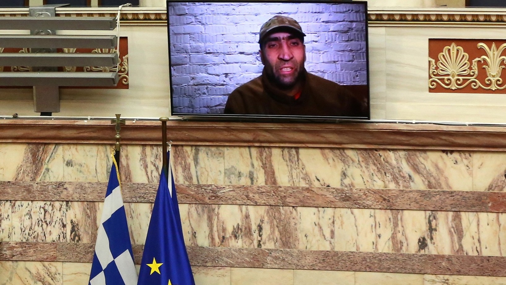 Videobotschaft im griechischen Parlament