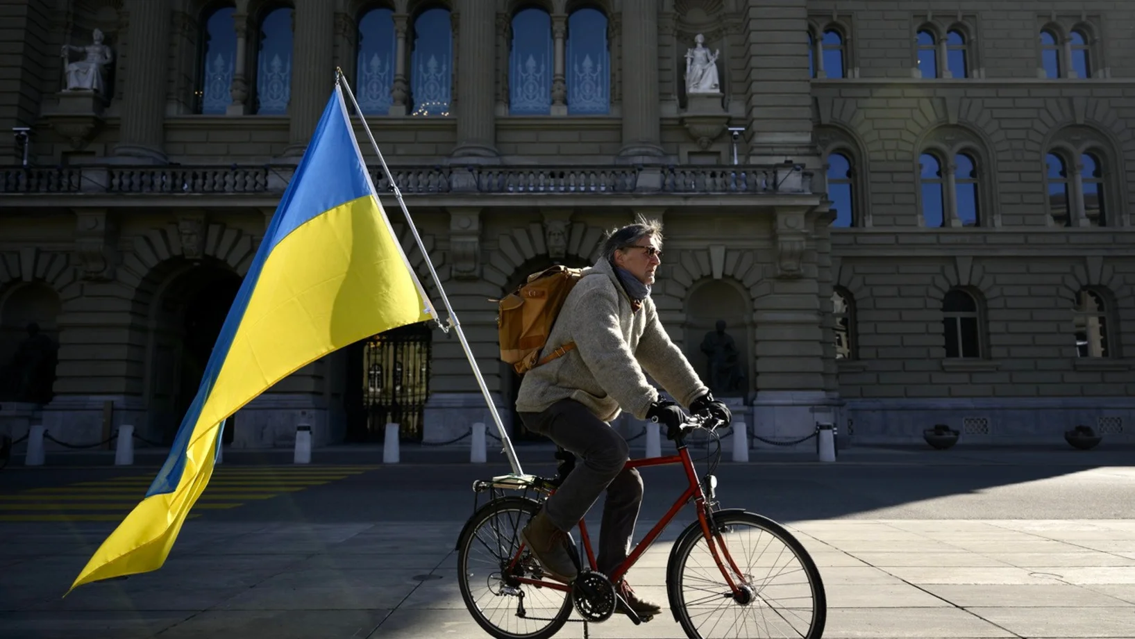 Demonstrant vor dem Bundeshaus