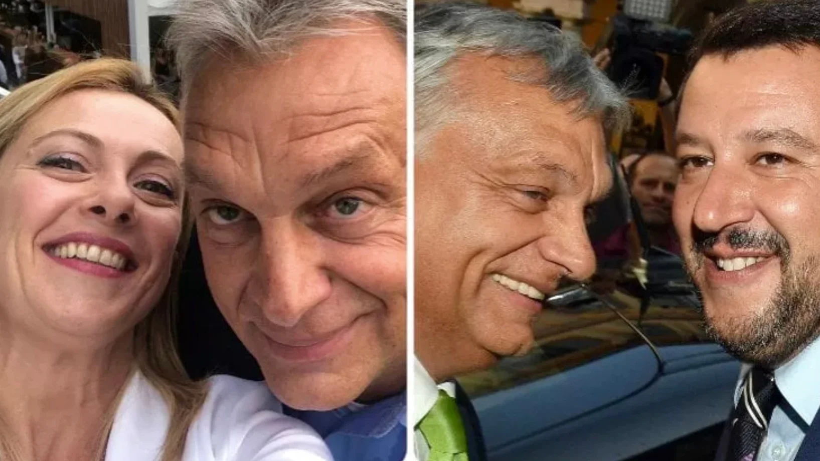 Meloni mit Orban, Orban mit Salvini