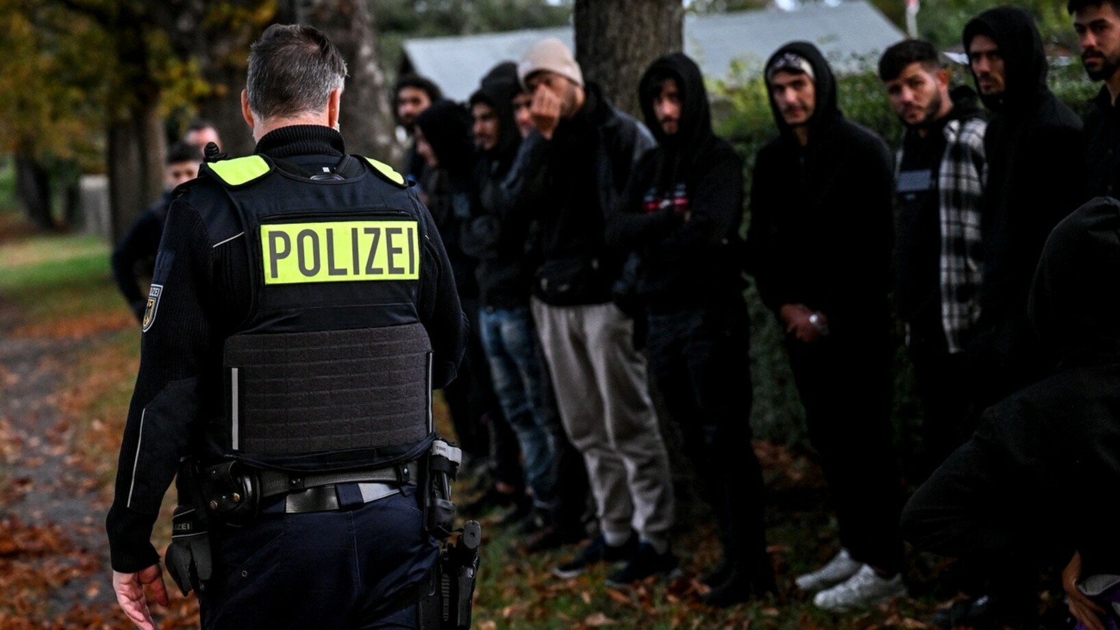 Migranten, deutsch-polnische Grenze