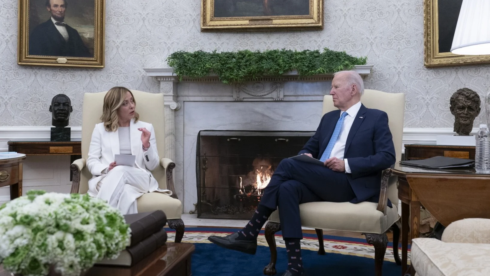 Meloni, Biden 