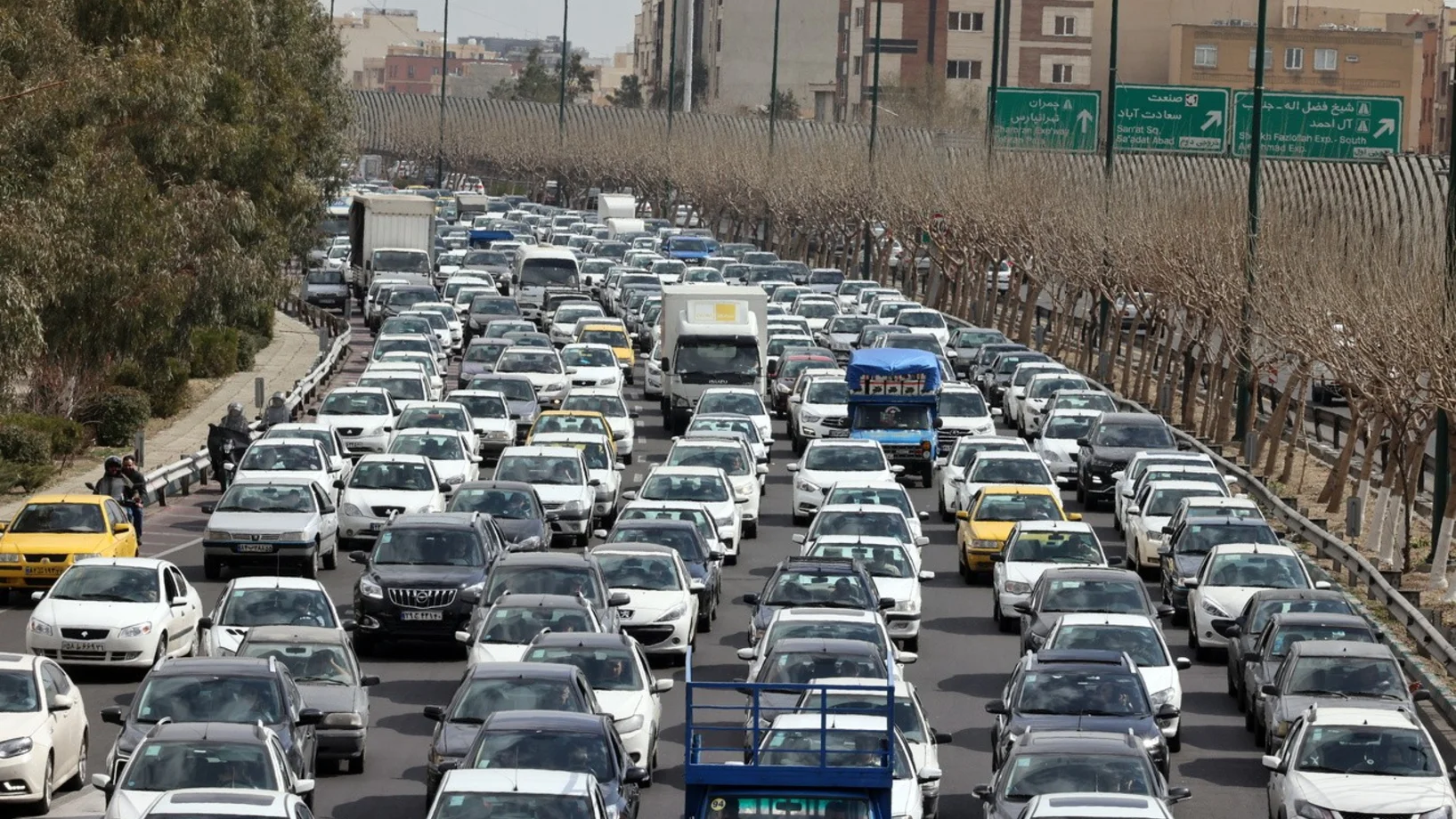 Verkehrsstau in Teheran am Samstag