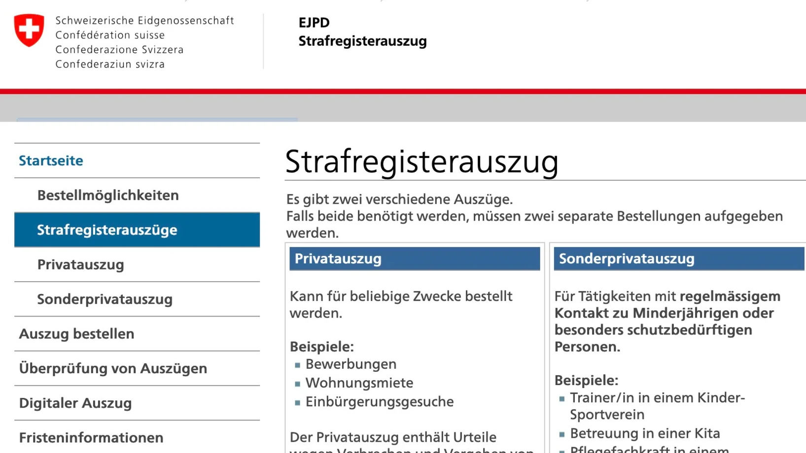 Strafregisterauszug