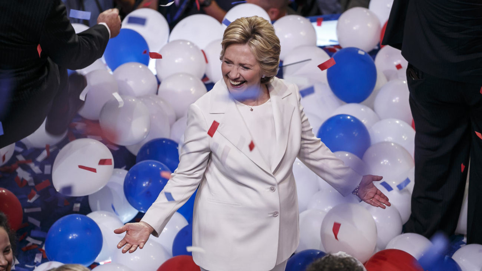 Hillary Clintons Siegeschancen steigen. Das Bild stammt vom demokratischen Parteikongress von Ende Juli. 