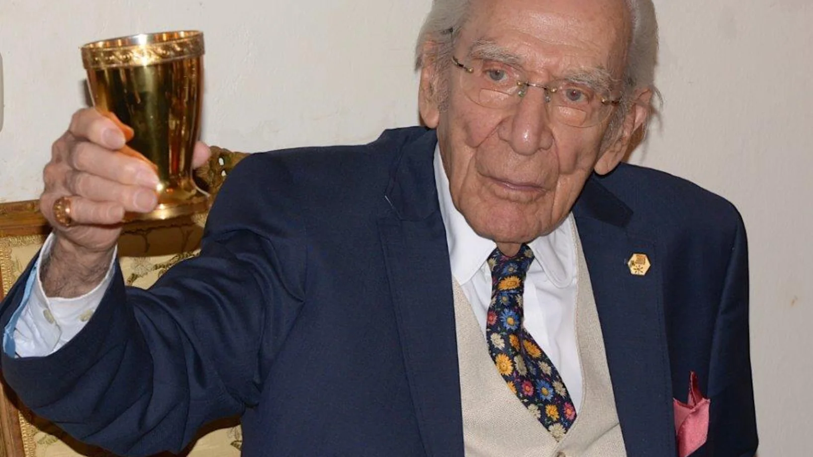 Lukas Ammann an seinem 104. Geburtstag im vergangenen September (Foto: © Journal21.ch/Heidemarie Busch)