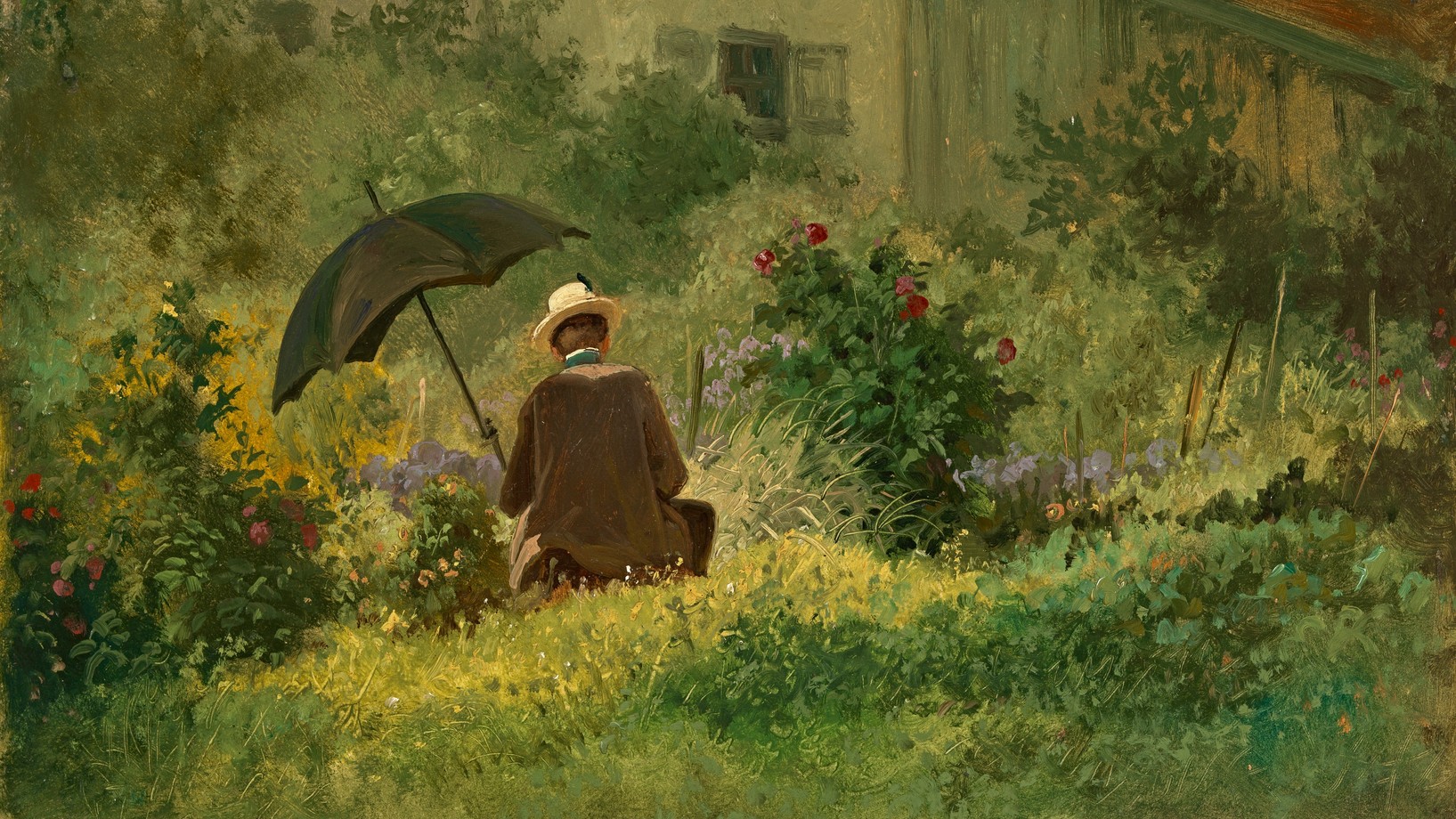 Der Maler im Garten, Carl Spitzweg, um 1860, Öl auf Karton, Museum Oskar Reinhart, Winterthur © Foto: SIK-ISEA Zürich, Philipp Hitz