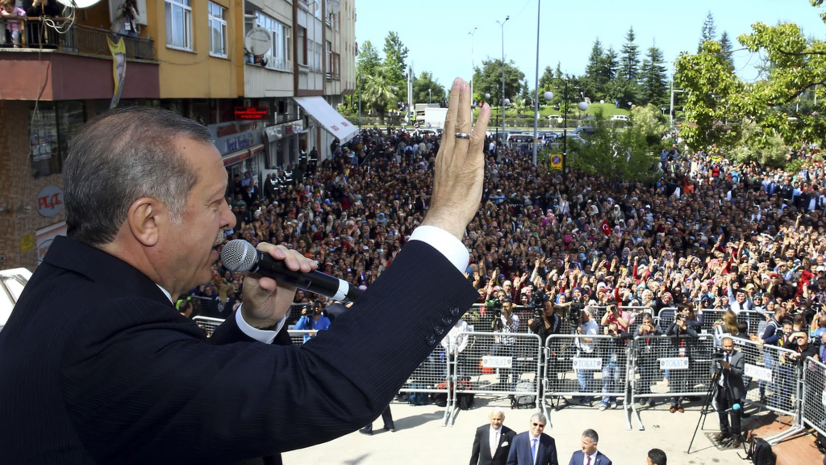 Erdoğan am 20. Mai in der Schwarzmeer-Stadt Rize (Foto: Keystone/AP/Pool)